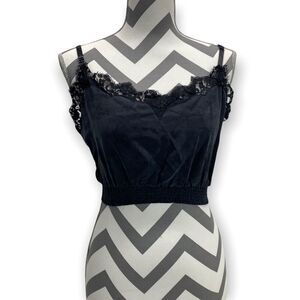 Obey No. 89 Charcoal Crop Lace Cami Style Top size XS